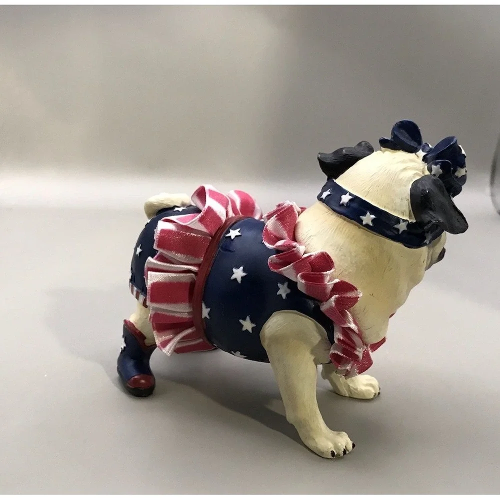 Westland‎ Patriotic Pug Lace Tutu And Collar With Cowboy Boots